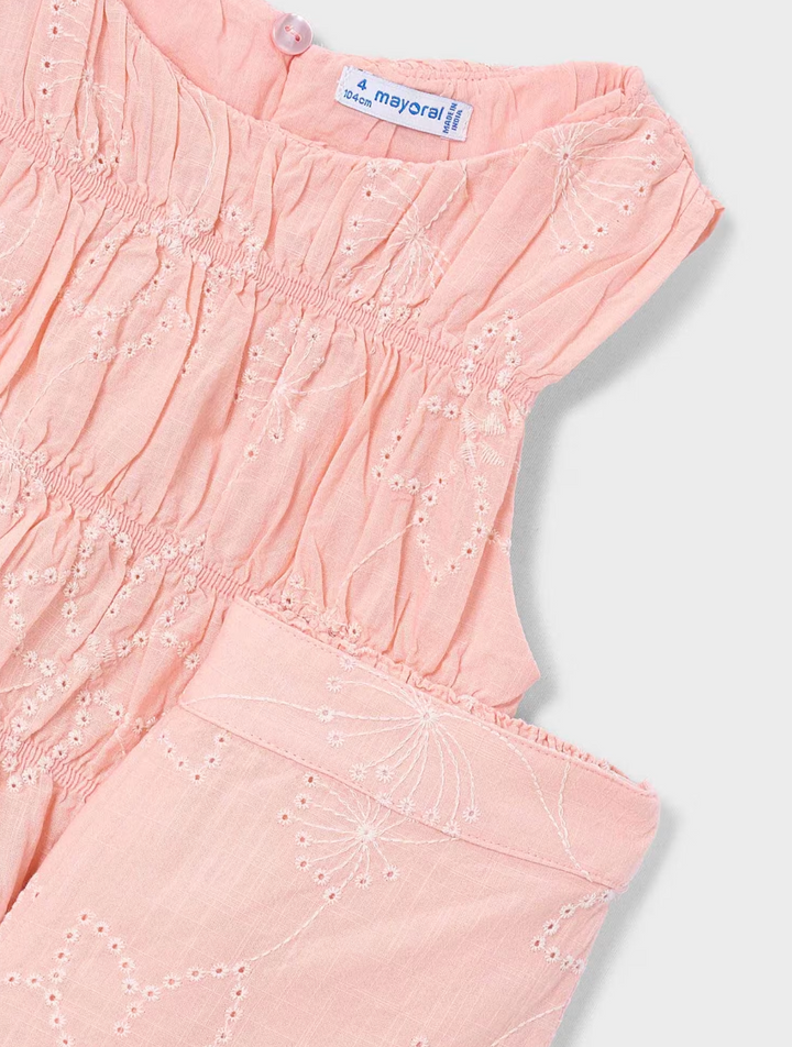 Peach Ruched Top & Pant Set | 3592