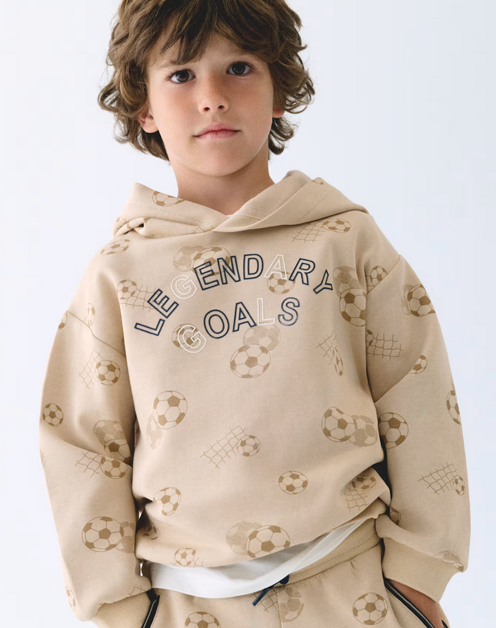 Beige Soccer Ball Sweatshirt | 3435