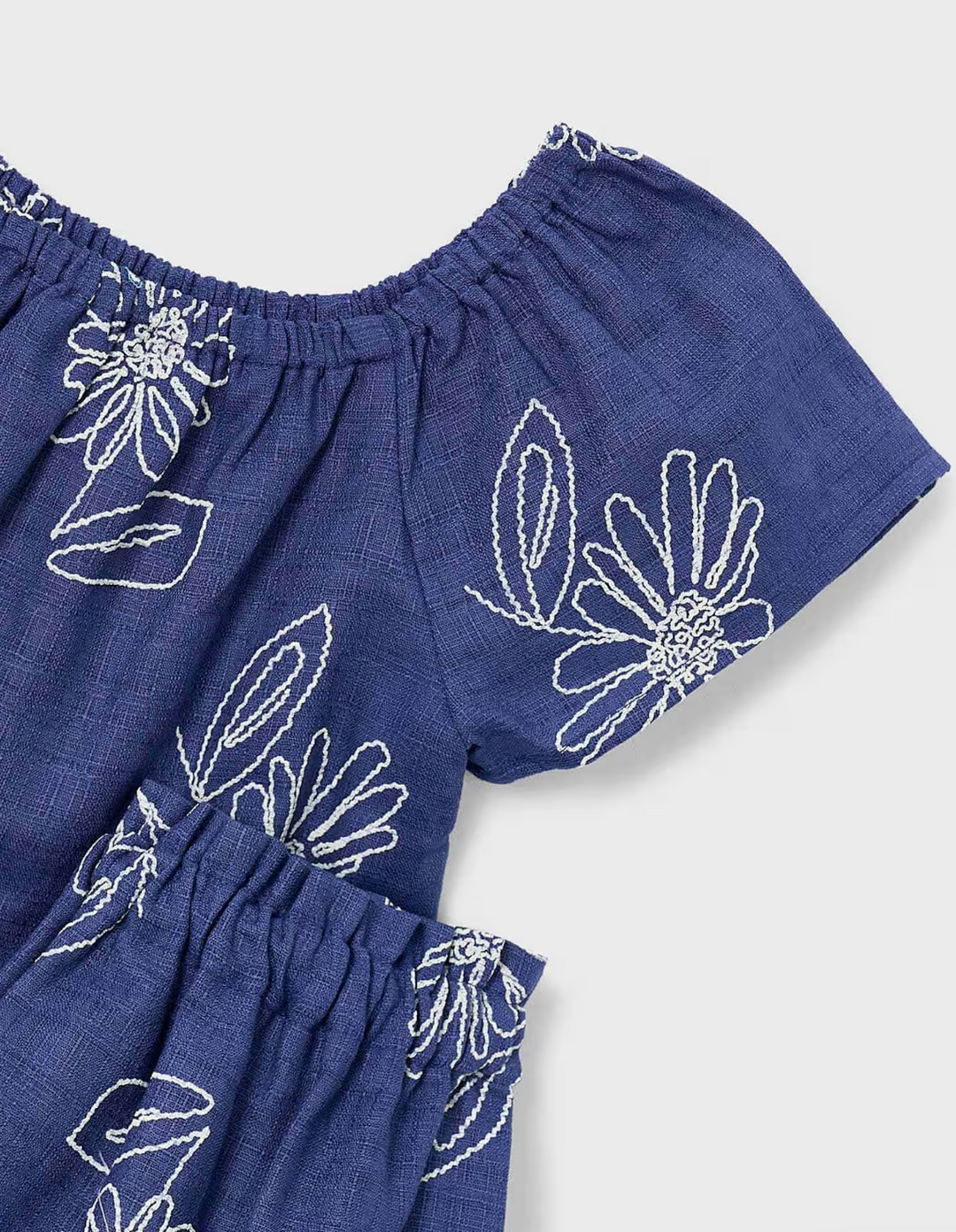 Linen Floral Top & Skirt Set | 3947