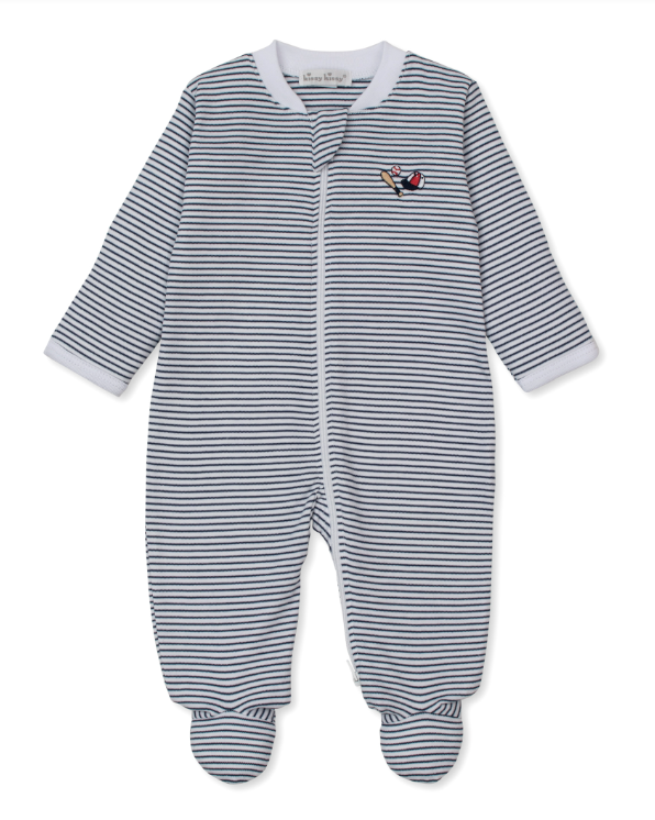 Fly Ball Stripe Footie w/ Zipper