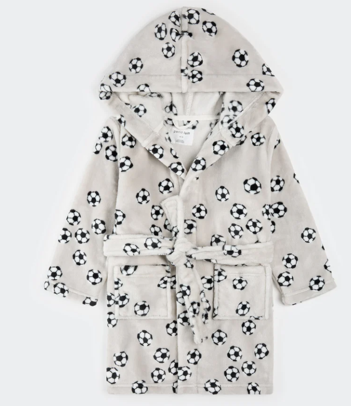 Grey Soccer Hooded Robe