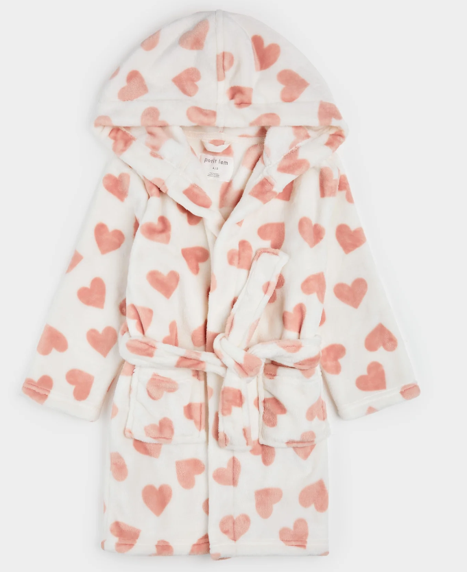 Blush Hearts Hooded Robe