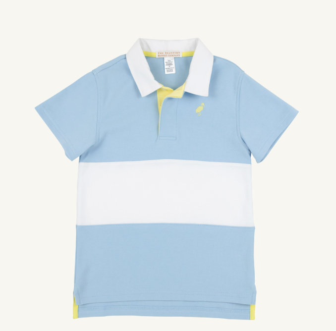 Short Sleeve Rollins Rugby Shirt | Beale Street Blue /Worth Avenue White