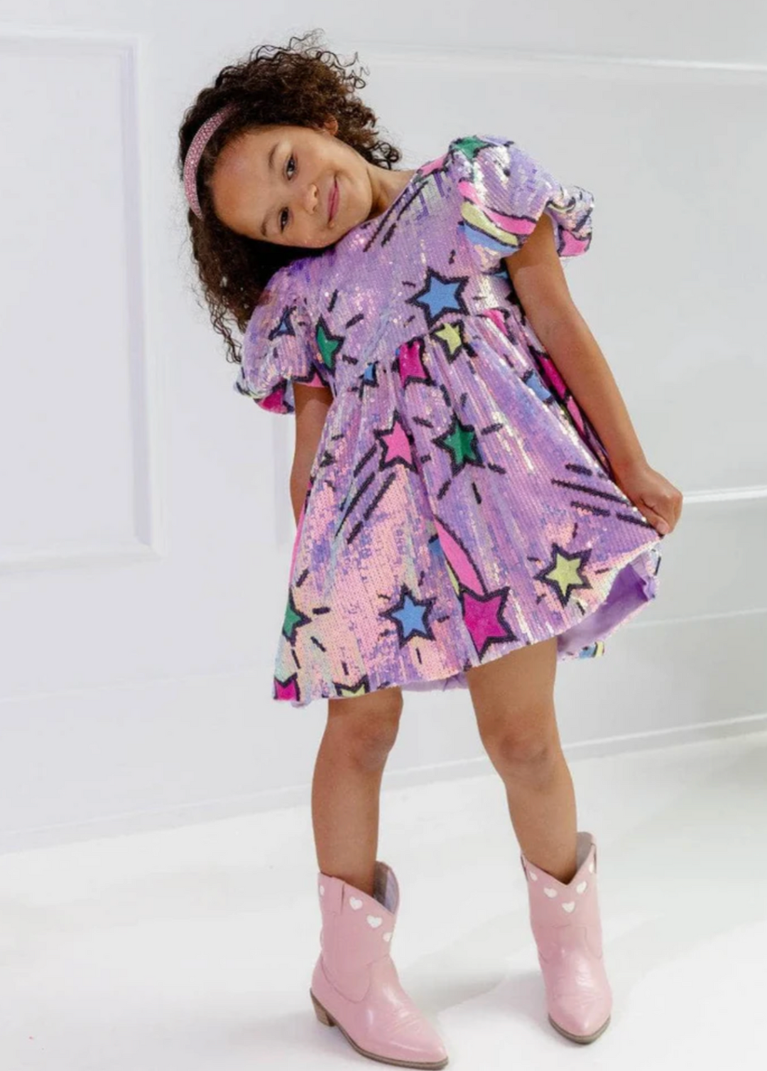 Lavender Shooting Star Sequin Dress