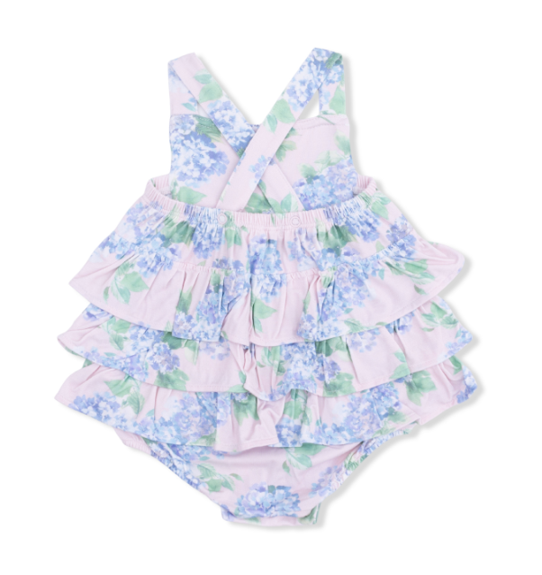 Ruffle Sunsuit | Hydrangeas