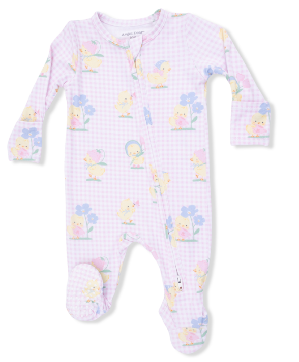 Two Way Zipper Footie | Vintage Spring Ducklings