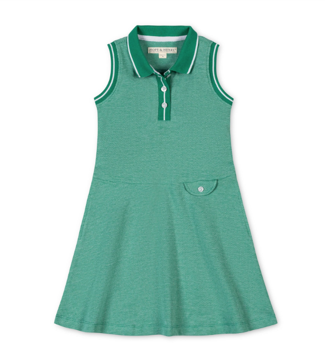 Organic Pique Polo Dress | Kelly Green
