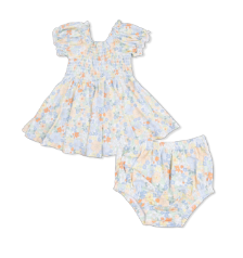 Smocked Twirly Dress and Bloomer | Georgia Floral