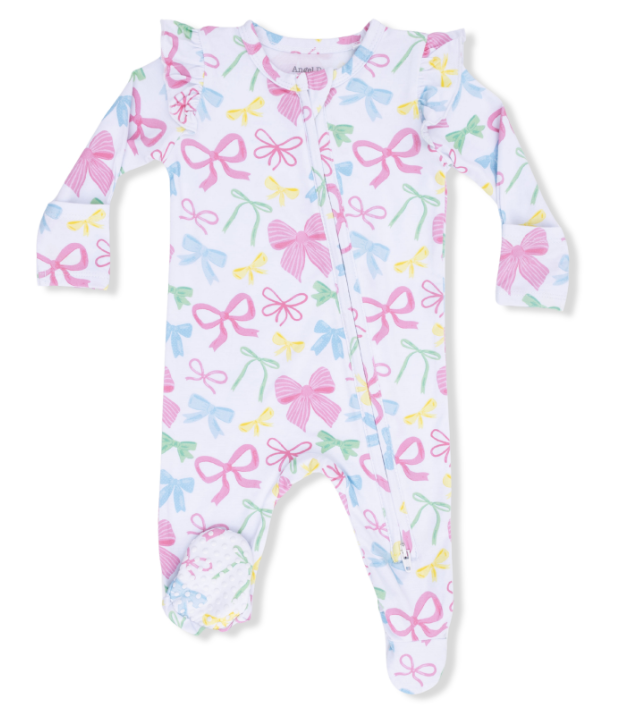 Two Way Zipper Ruffle Sleeve Footie | Sweet Bows