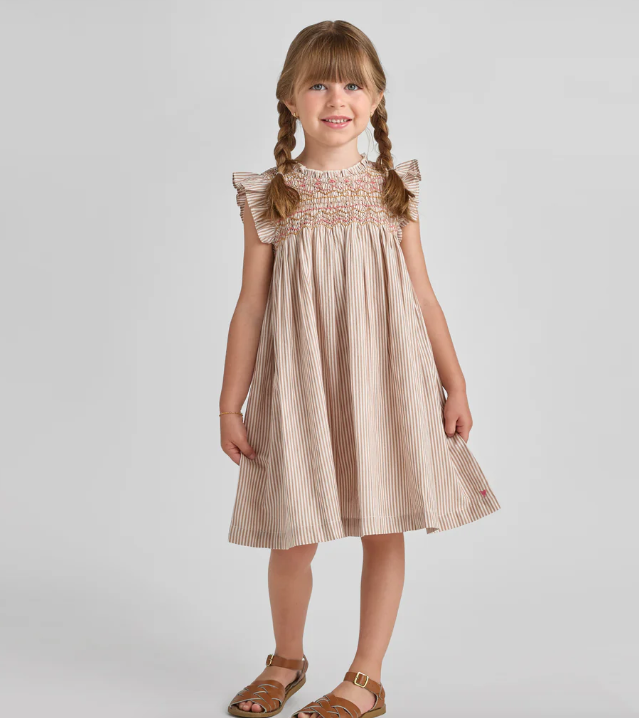 Stevie Dress | Tawny Brown Stripe