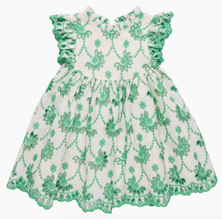 Cynthia Dress | Kelly Green Eyelet