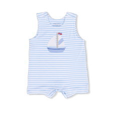 Sleeveless Jon Jon | Bubbly Sailboat Stripe