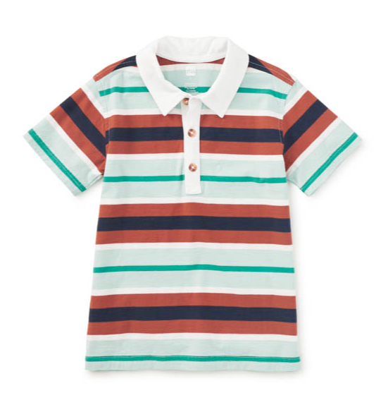 Mineral Stripe Polo Top