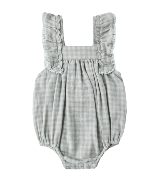 Maya Romper | Green Gingham