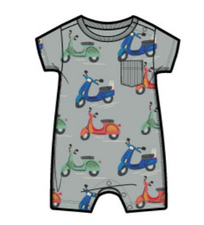 Pocket Shortie Romper | Zoom Zoom Espa