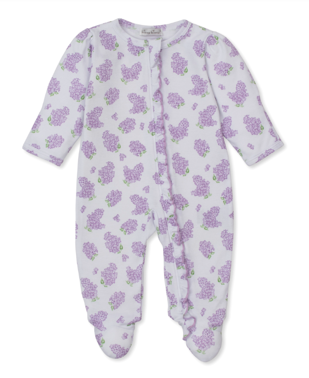 Lilac Love Ruffle Footie w/Zipper