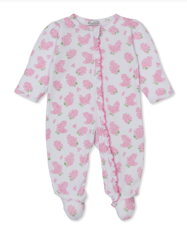 Pink Lilac Love Ruffle Footie w/Zipper