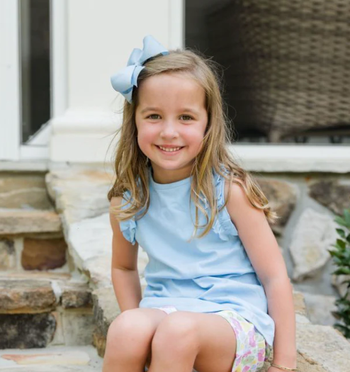 Ruffle Sleeveless Top | Light Blue