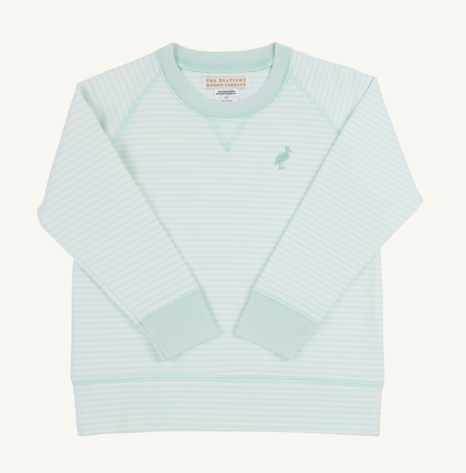 Cassidy Comfy Crewneck | Sea Island Seafoam Stripe