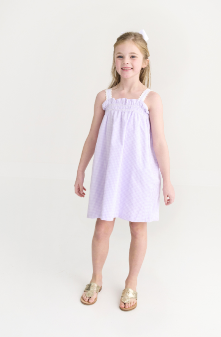 Lainey's Little Dress Woven Yarn | LauderdaleLavender Gingham