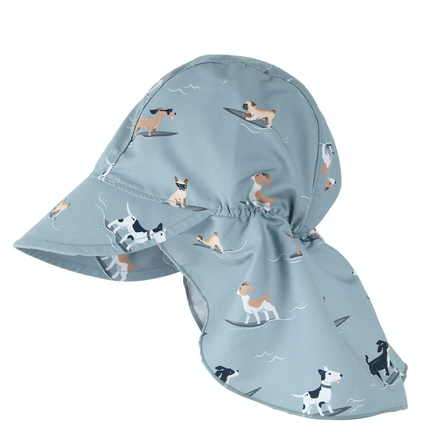 Lt Blue Puppy Woven Sunhat