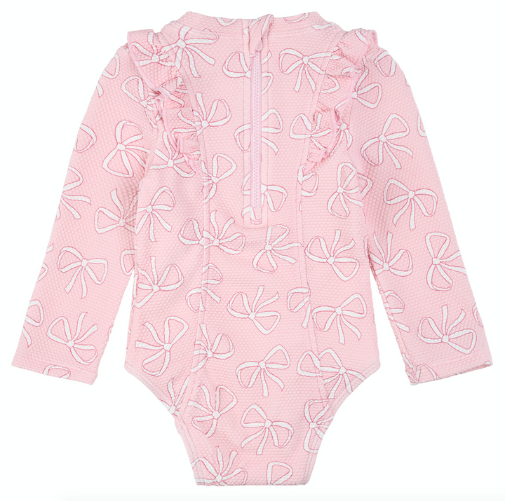Pink Bow Ruffle Rashguard