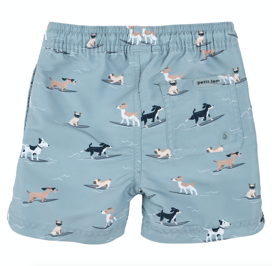 Lt Blue Puppy Swim Trunk