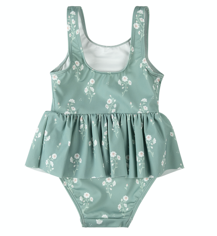 Turquoise Floral One Piece Swimsuit