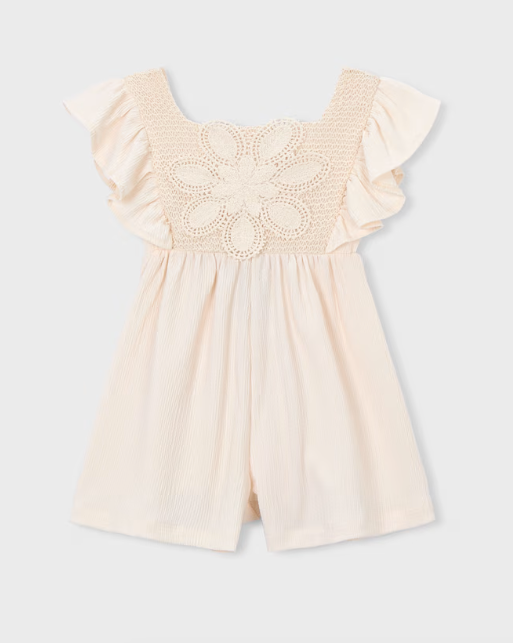 Cream Crochet Romper | 3888
