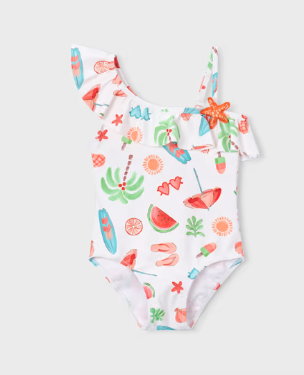 Asymmetric Ruffle Swimsuit | 3737