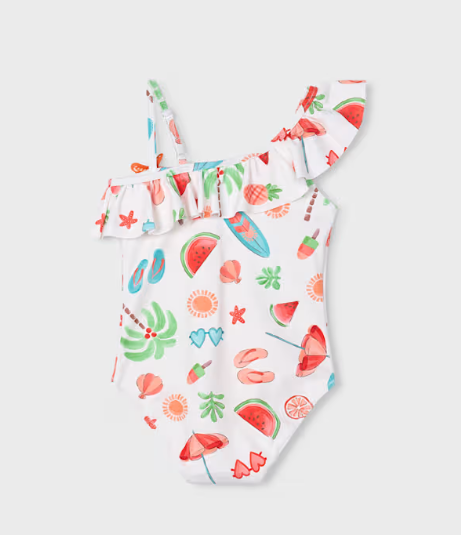 Asymmetric Ruffle Swimsuit | 3737