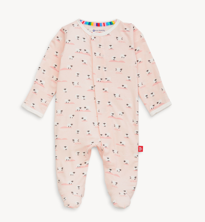 Baa Baa Baby Pink Modal Magnetic Footie