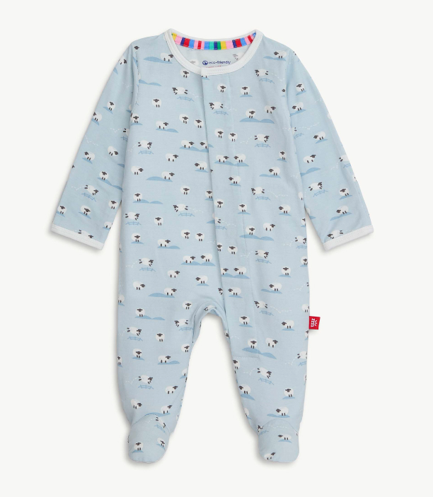 Baa Baa Baby Blue Modal Magnetic Footie