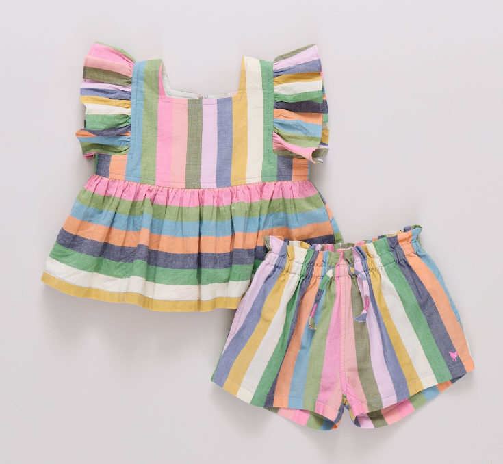 Baby Elsie Dress Set | Parade Stripe