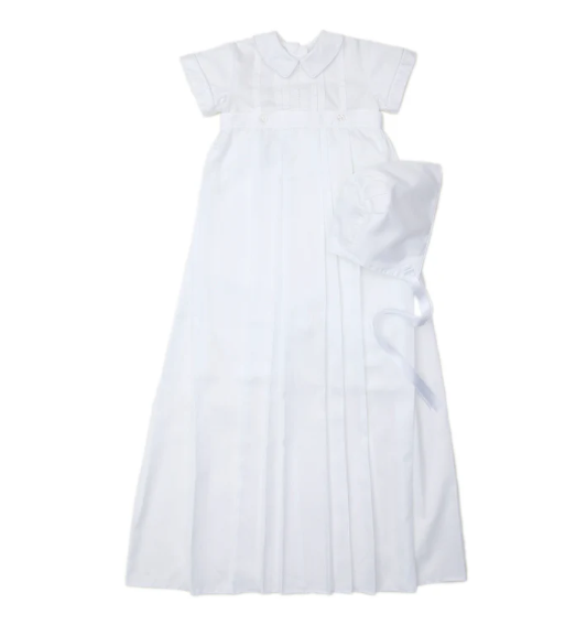 Aiden Christening Convertible Gown & Hat Set