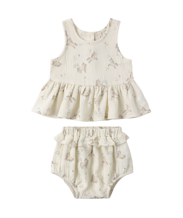 Sleeveless Peplum Set | Unicorns