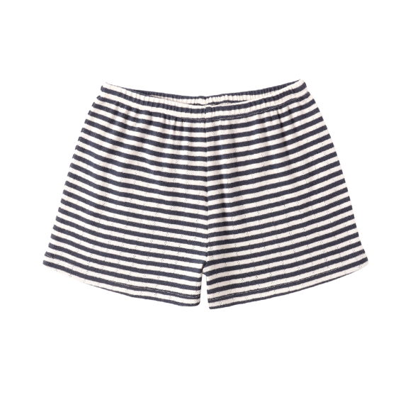 Pointelle Shorts | Navy Stripe