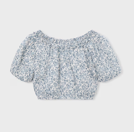 Sky Blue Floral Top | 3026