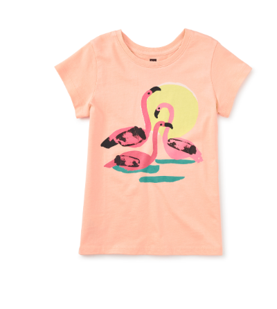 Salmon Flamingos Graphic Tee