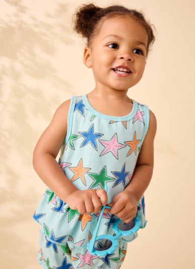 Starfish Tank Ruffle Baby Set