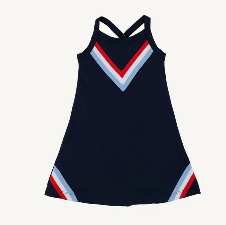 Prepletic Little Miss Tennis Dress | Nantucket Navy Richmond Red