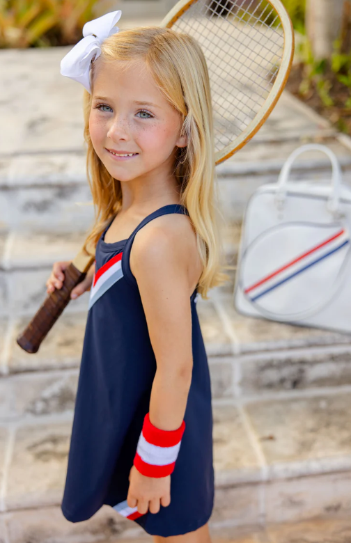 Prepletic Little Miss Tennis Dress | Nantucket Navy Richmond Red