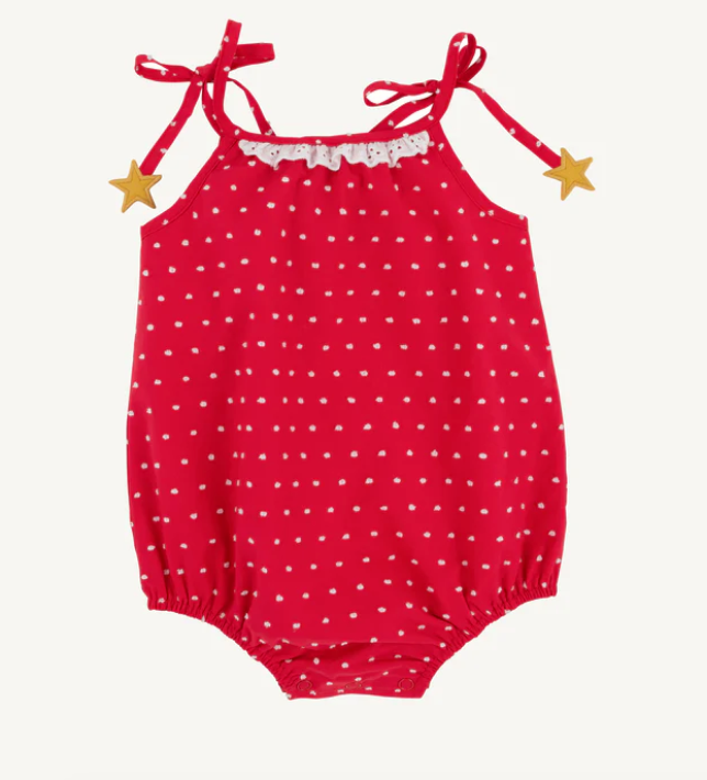 Junie B Bubble Pima | Richmond Red Dallas Dot w/Star Ties