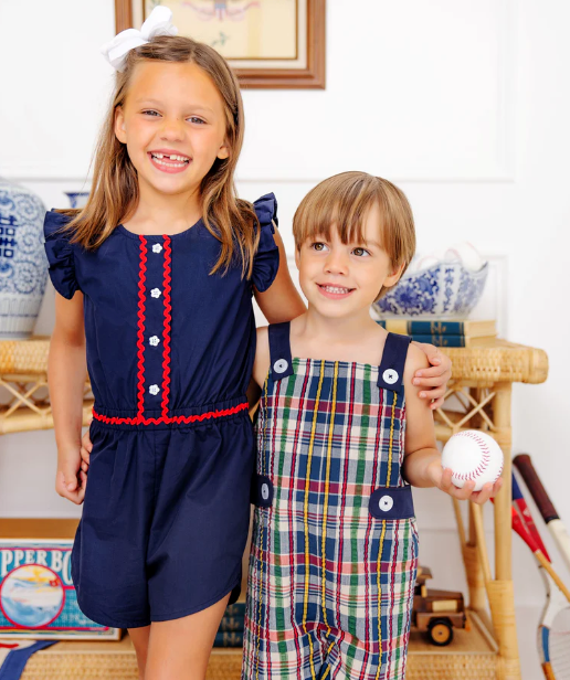 Marion Rose Romper | Nantucket Navy Richmond Red
