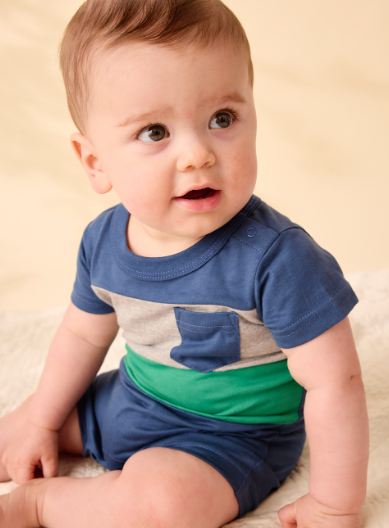 Colorblock Baby Romper