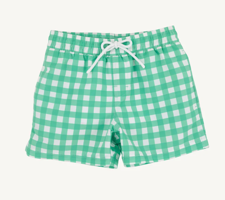 Tortola Swim Trunks | Gibson Island Green Gingham