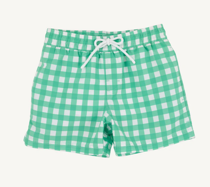 Tortola Swim Trunks | Gibson Island Green Gingham