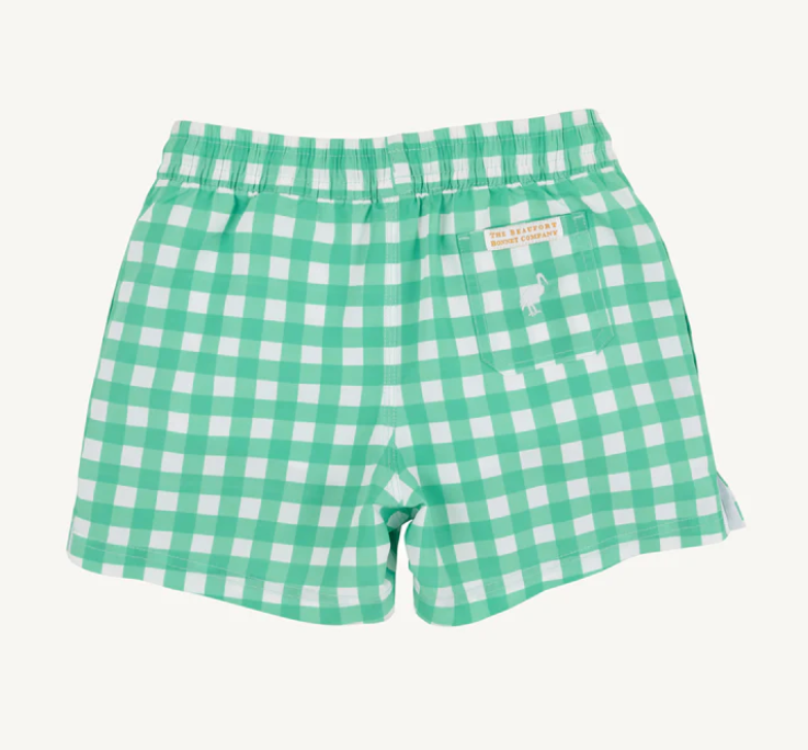 Tortola Swim Trunks | Gibson Island Green Gingham