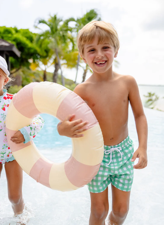 Tortola Swim Trunks | Gibson Island Green Gingham