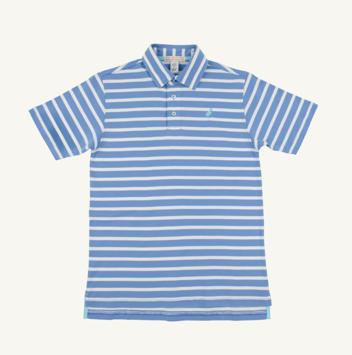 Prim and Proper Polo | Barbados Blue/Belhaven Blue Stripe